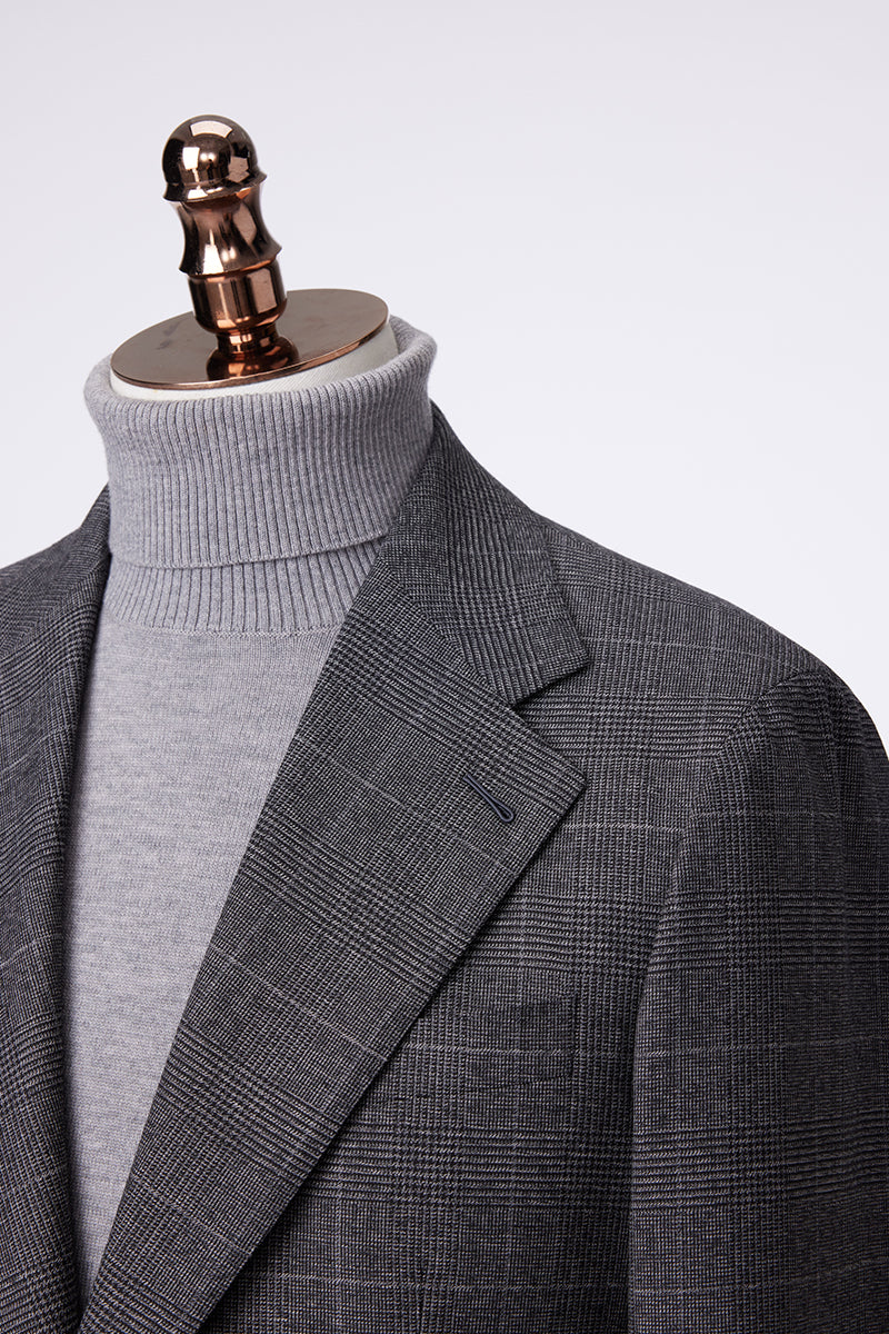 Grey Suit with Hight Neck