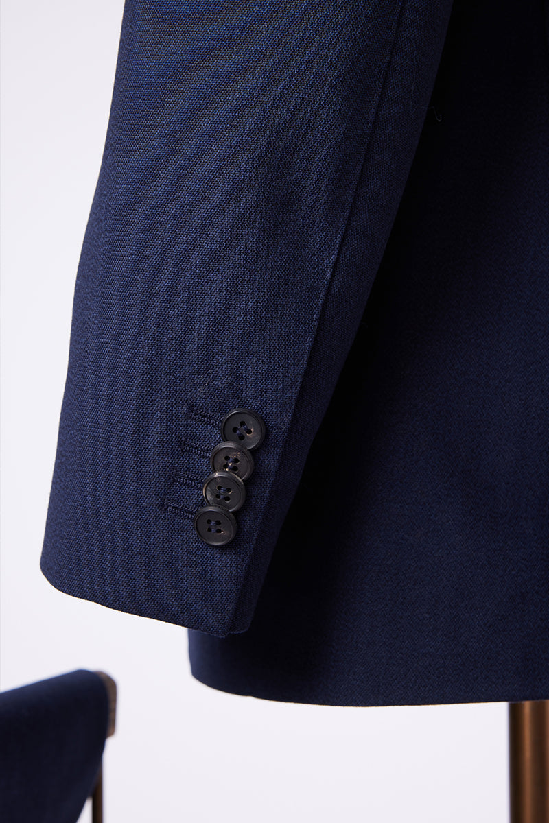 Blue Lapel Collar Suit