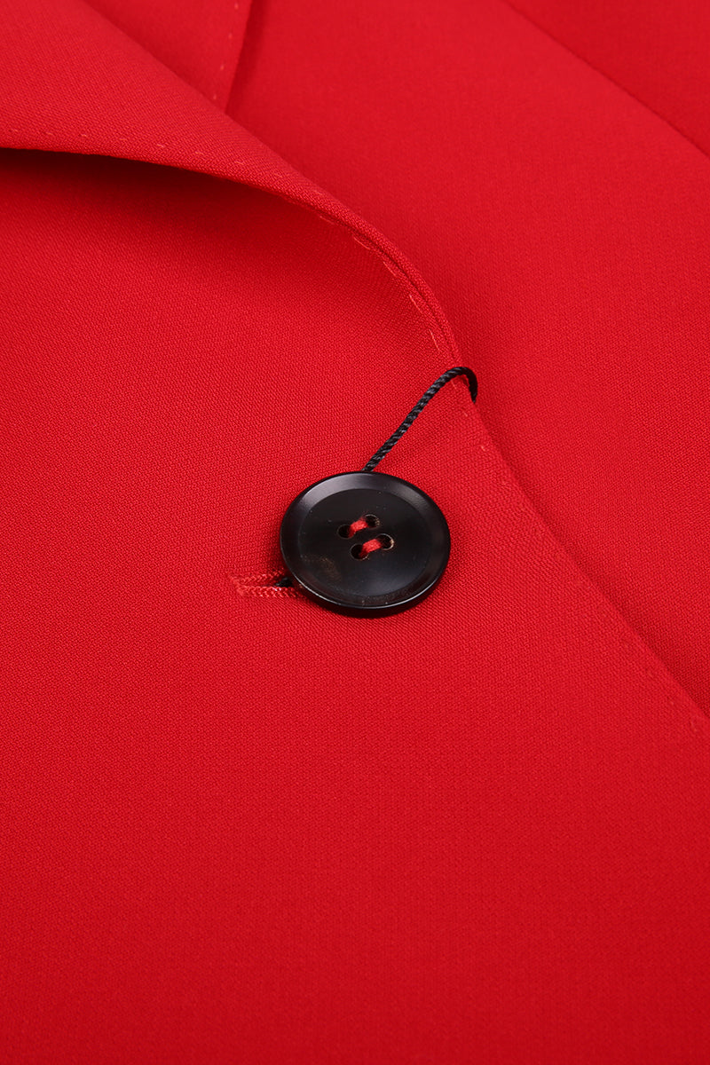 Red Single Button Suit