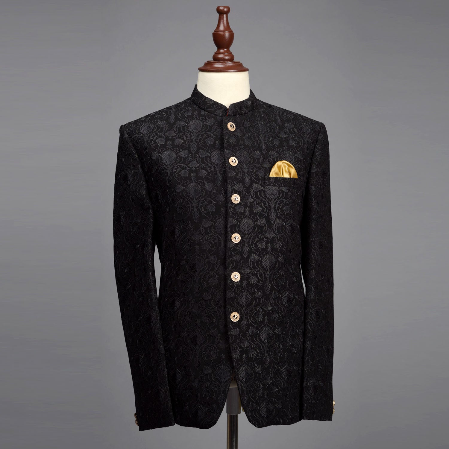 Black Embroidered Prince Coat