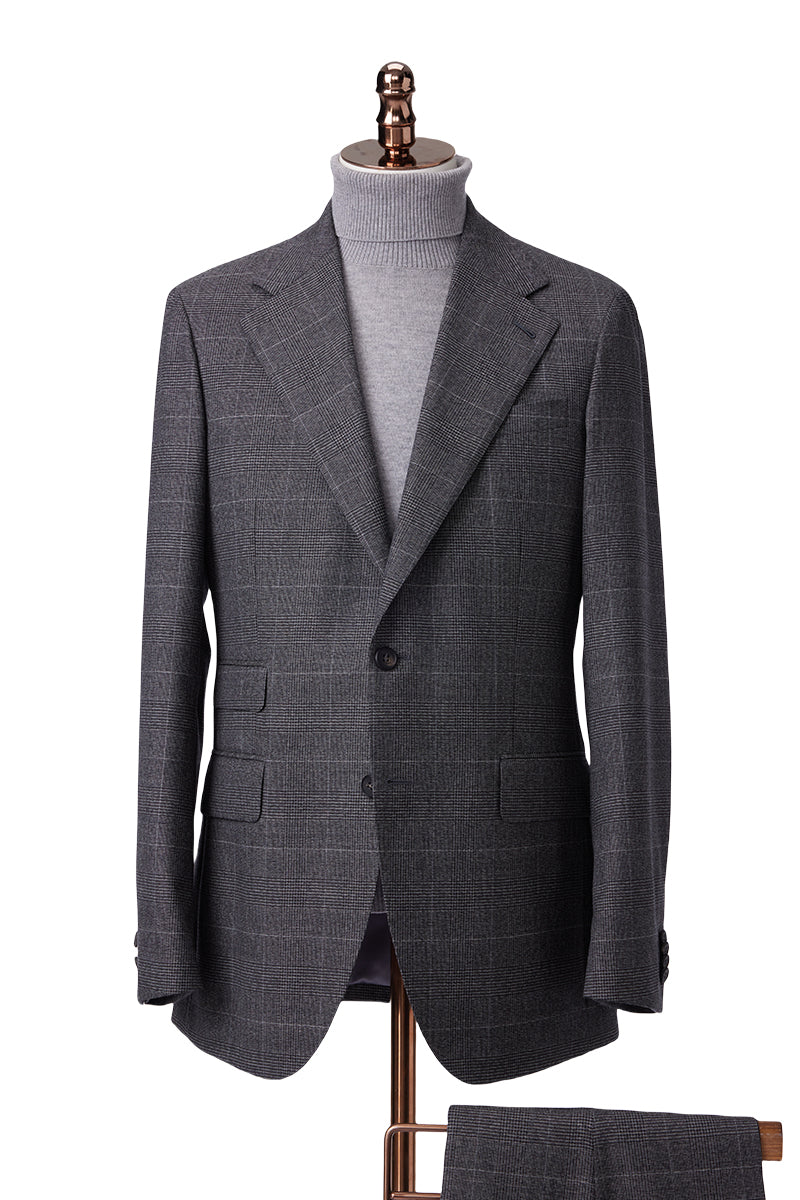 Grey Suit with Hight Neck