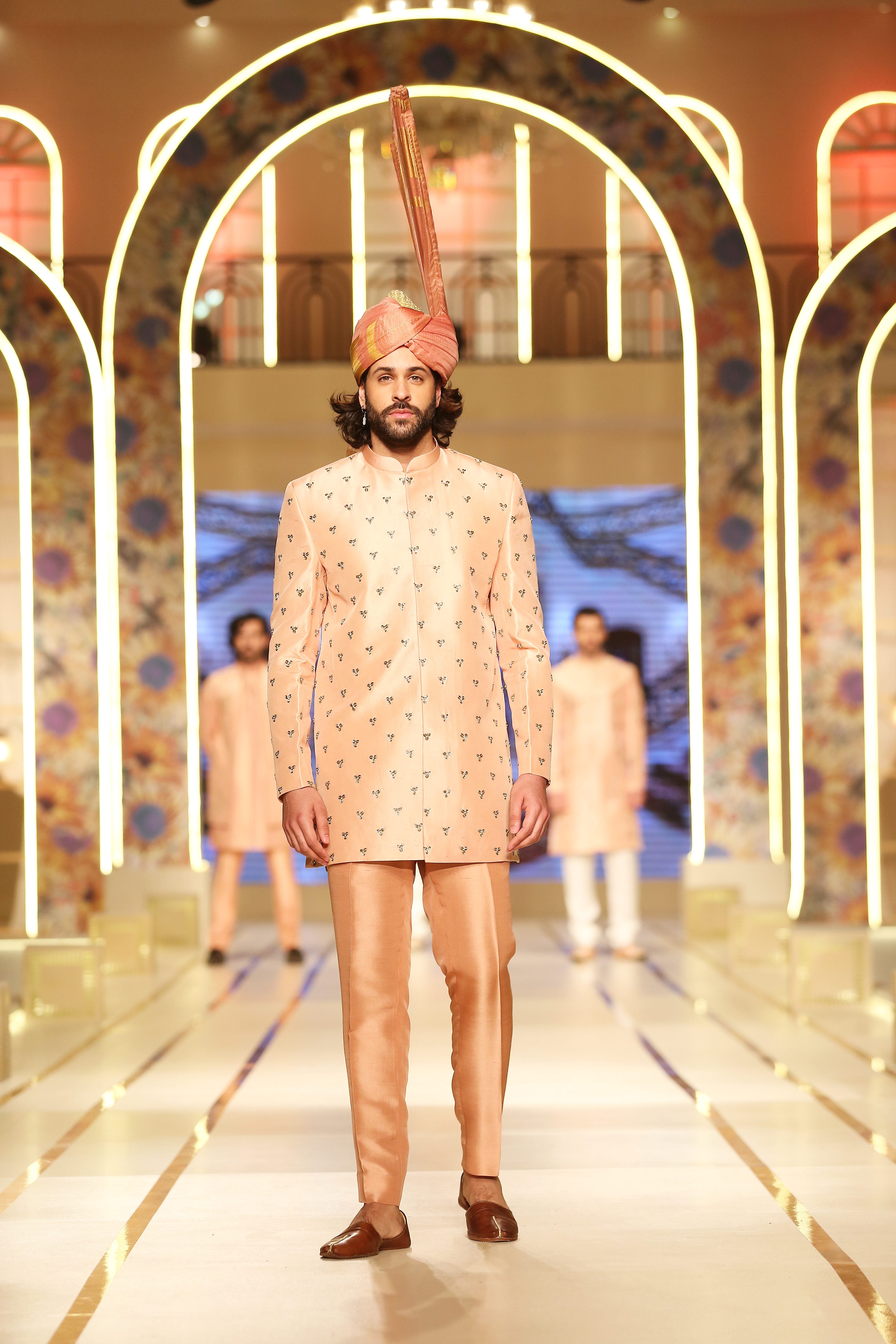 Salmon Pink Short Sherwani