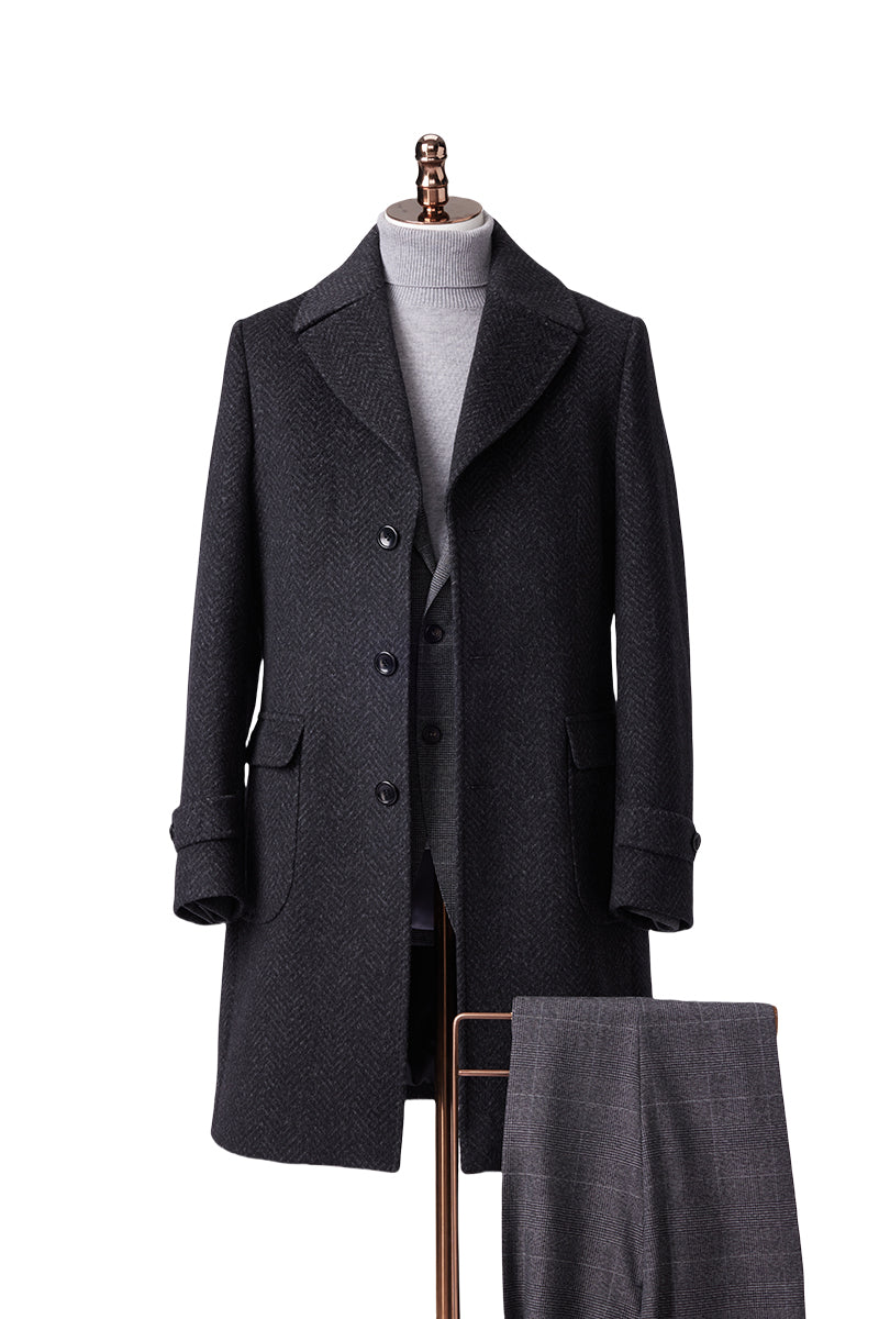 Black Overcoat 3 Piece Suit