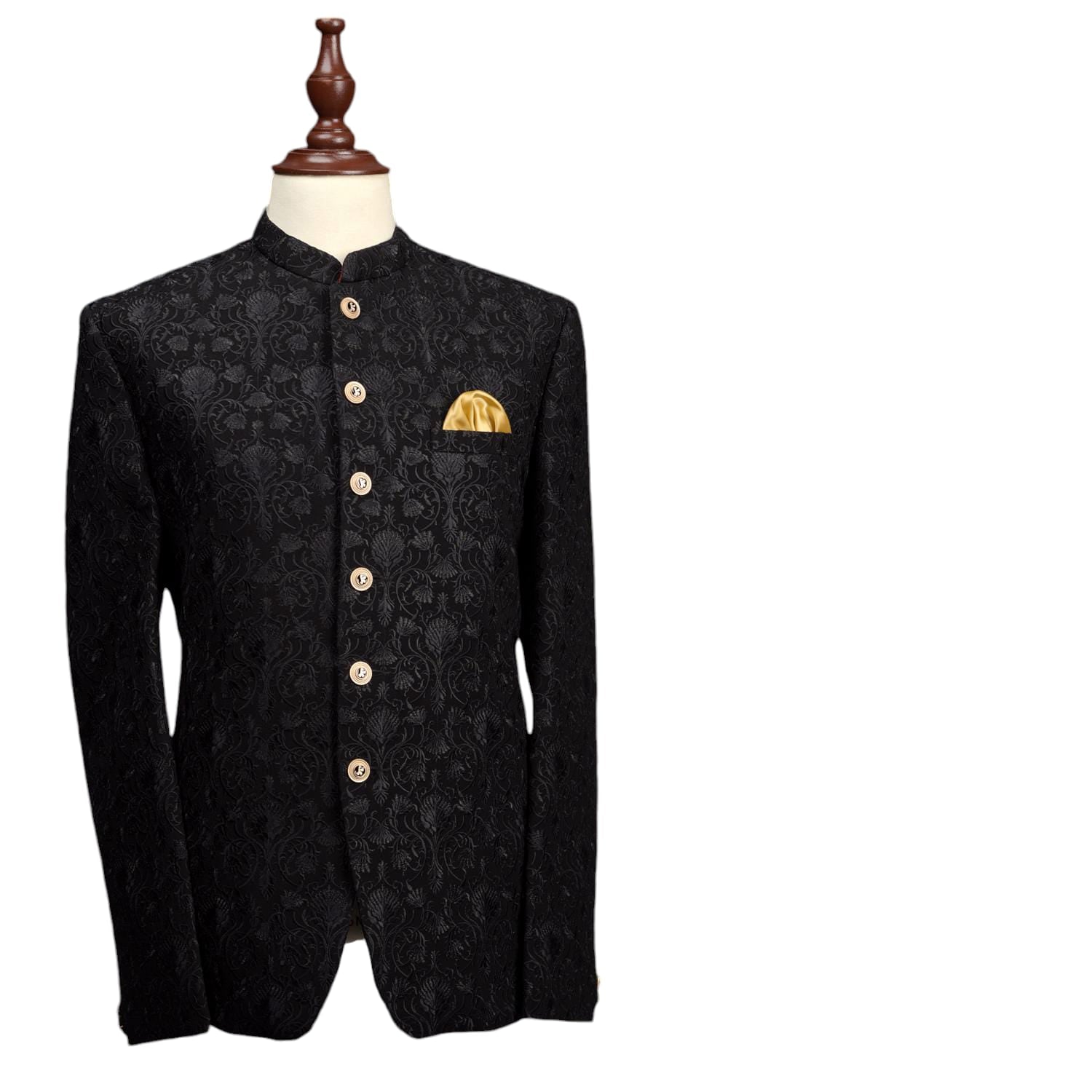 Black Embroidered Prince Coat