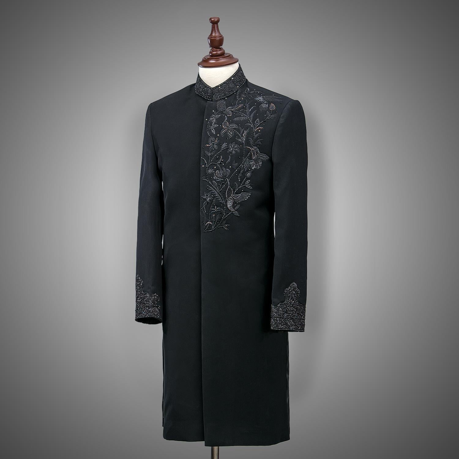 Black Shervani - Raven Sherwani