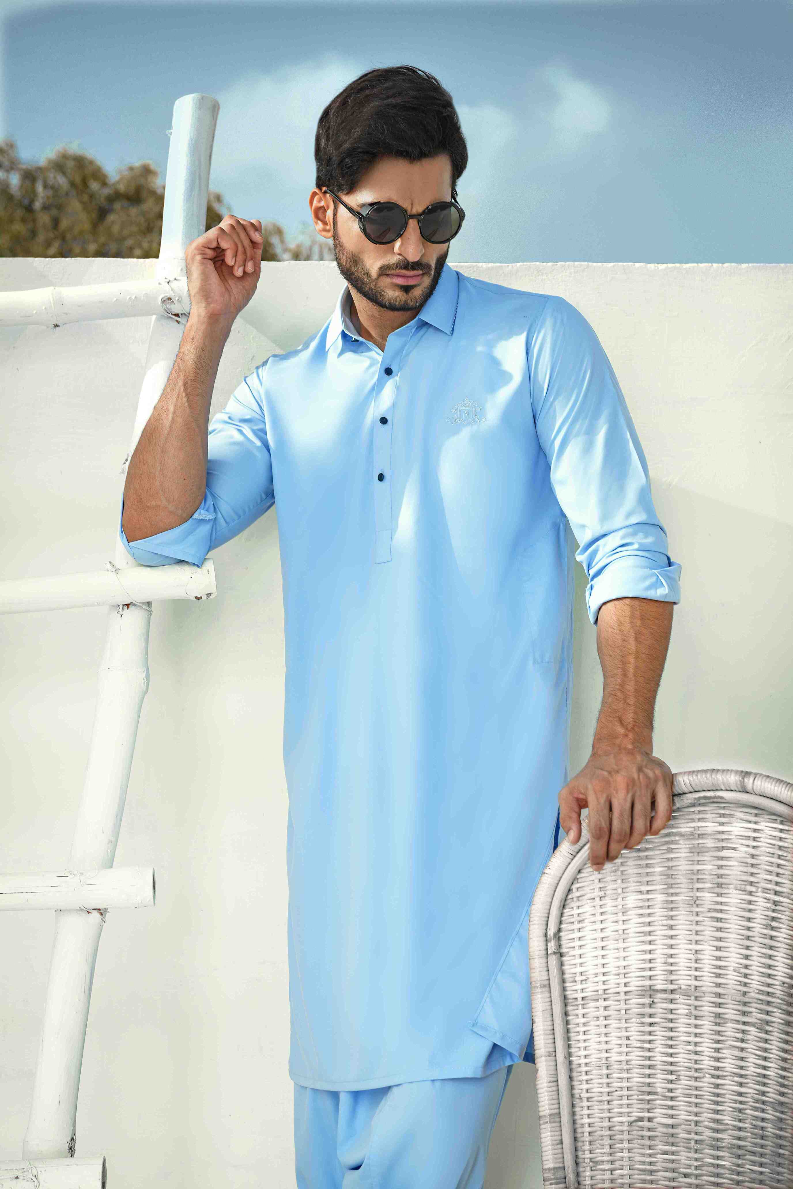 Sky Blue Shalwar Kameez