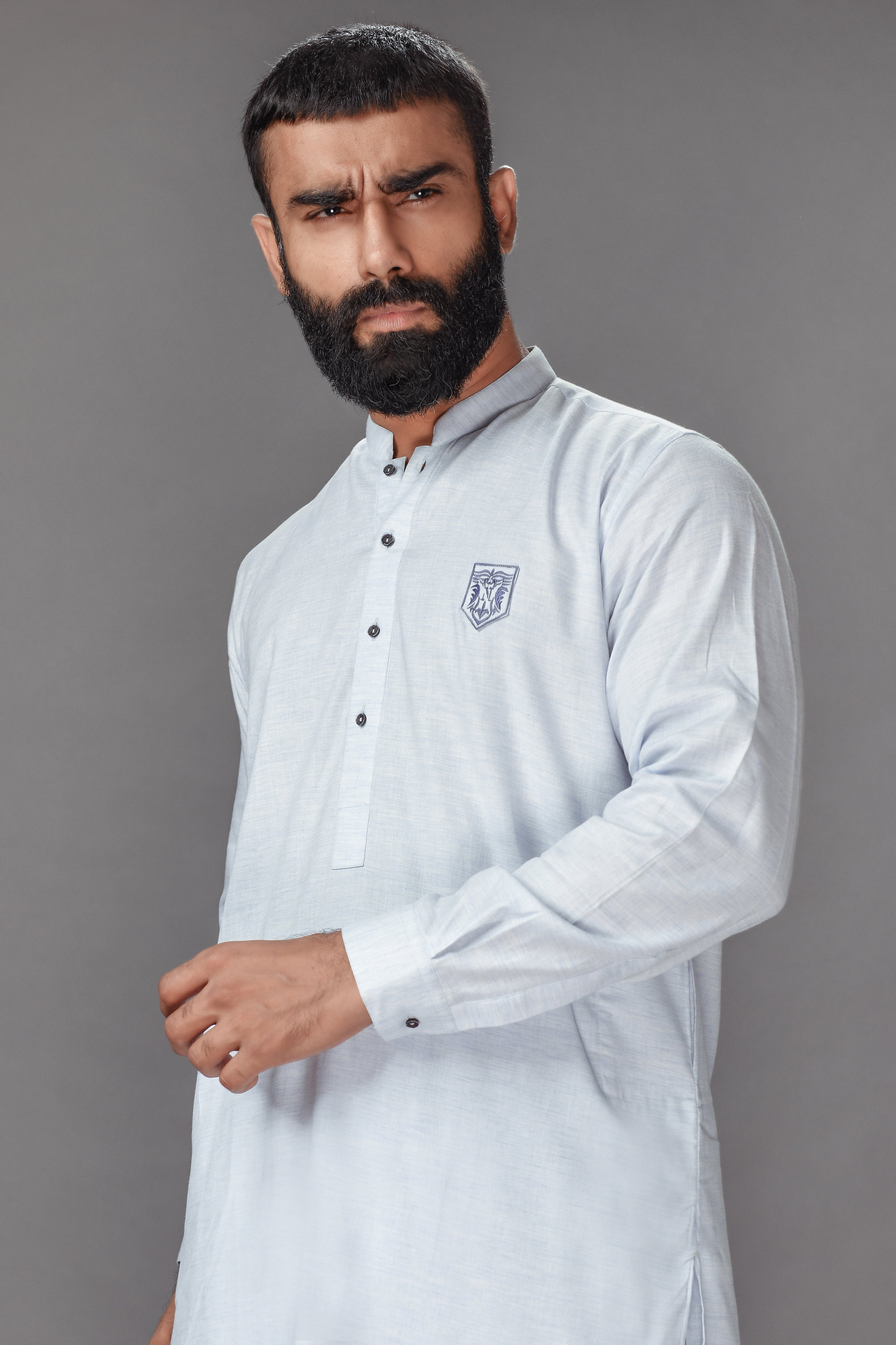 White Blended Kurta Shalwar - Occasions 21