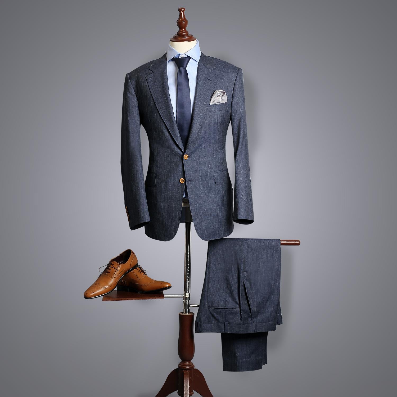 Blue Linen Suit