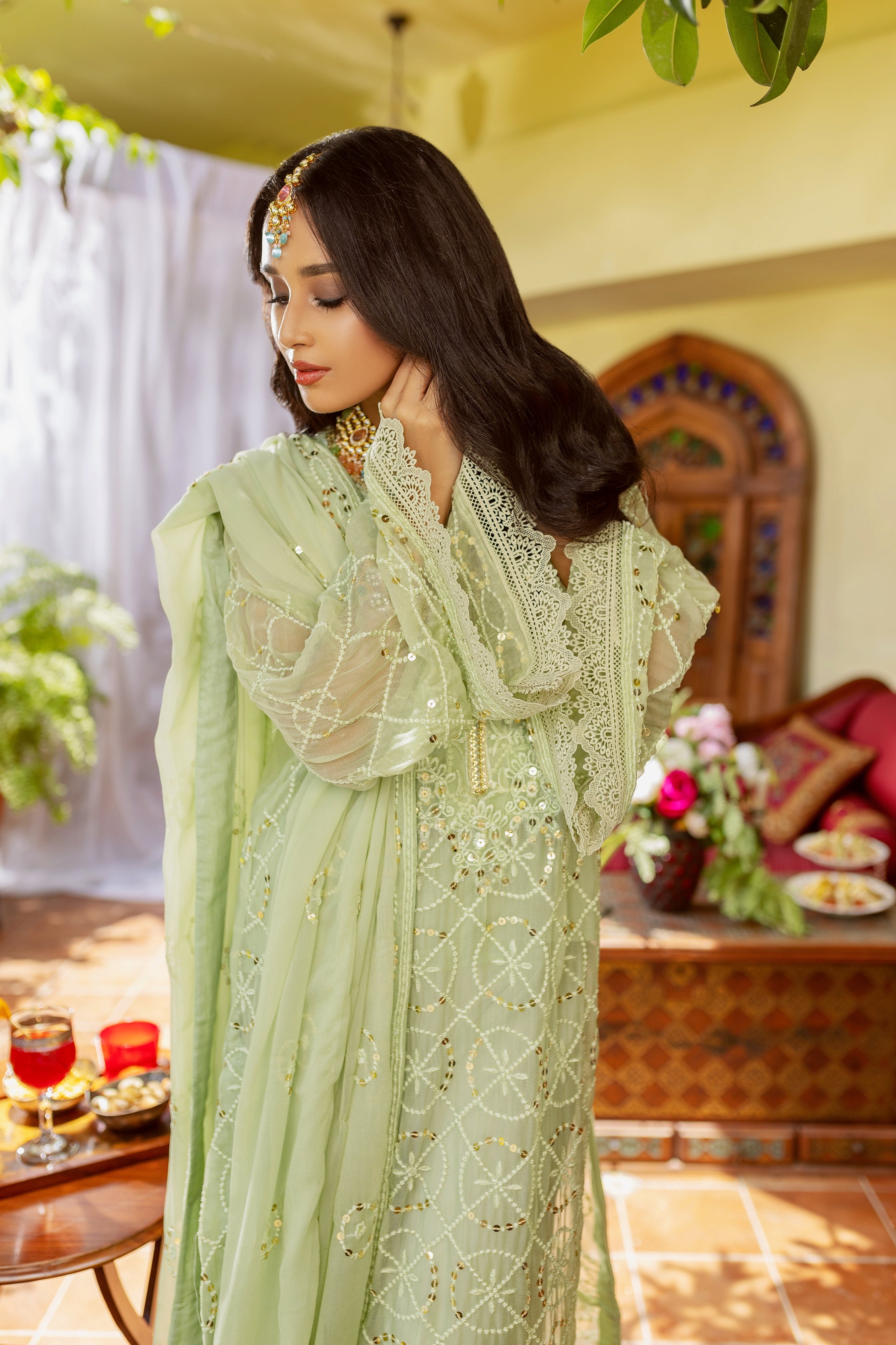 3 - pcs Unstitched Chiffon Embroidered Suit - Payaal