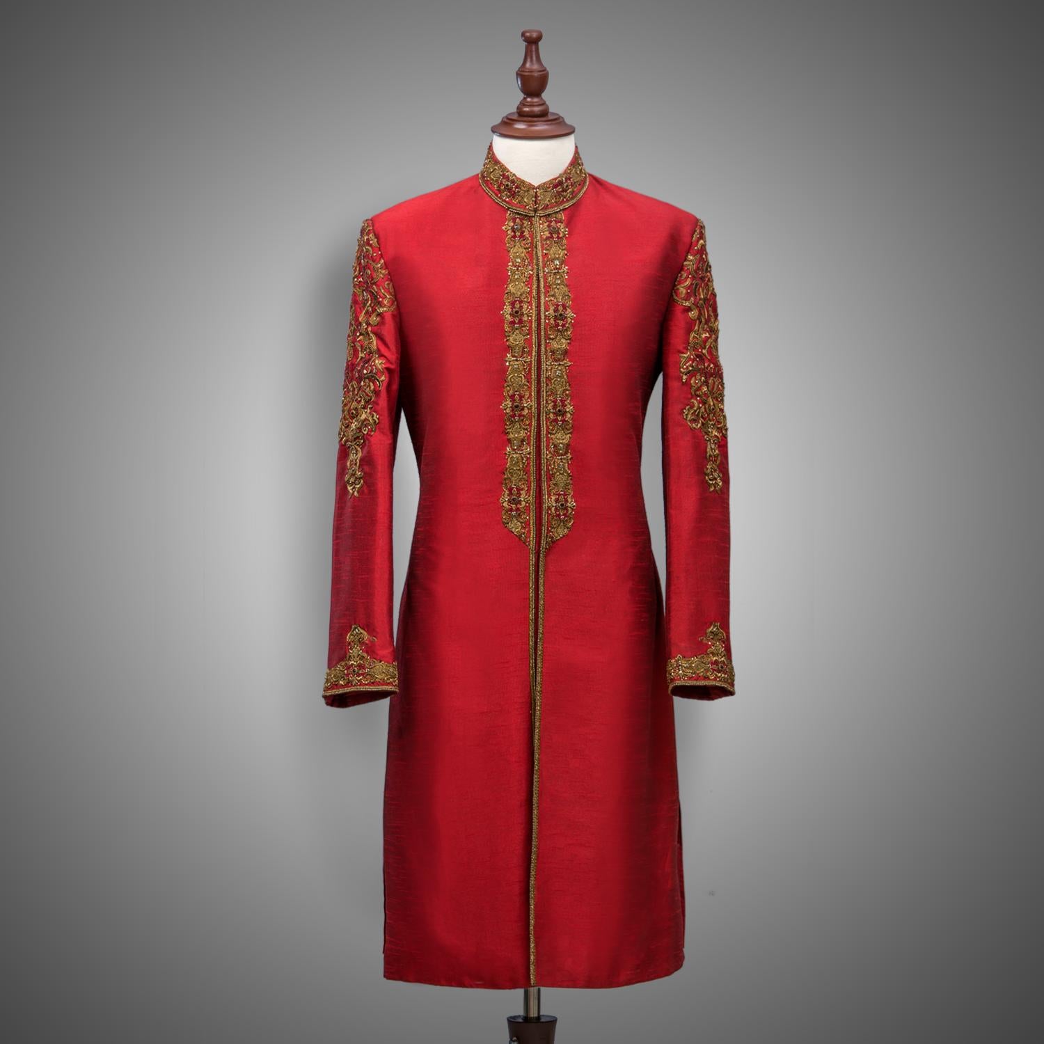 Red Sapphire Sherwani