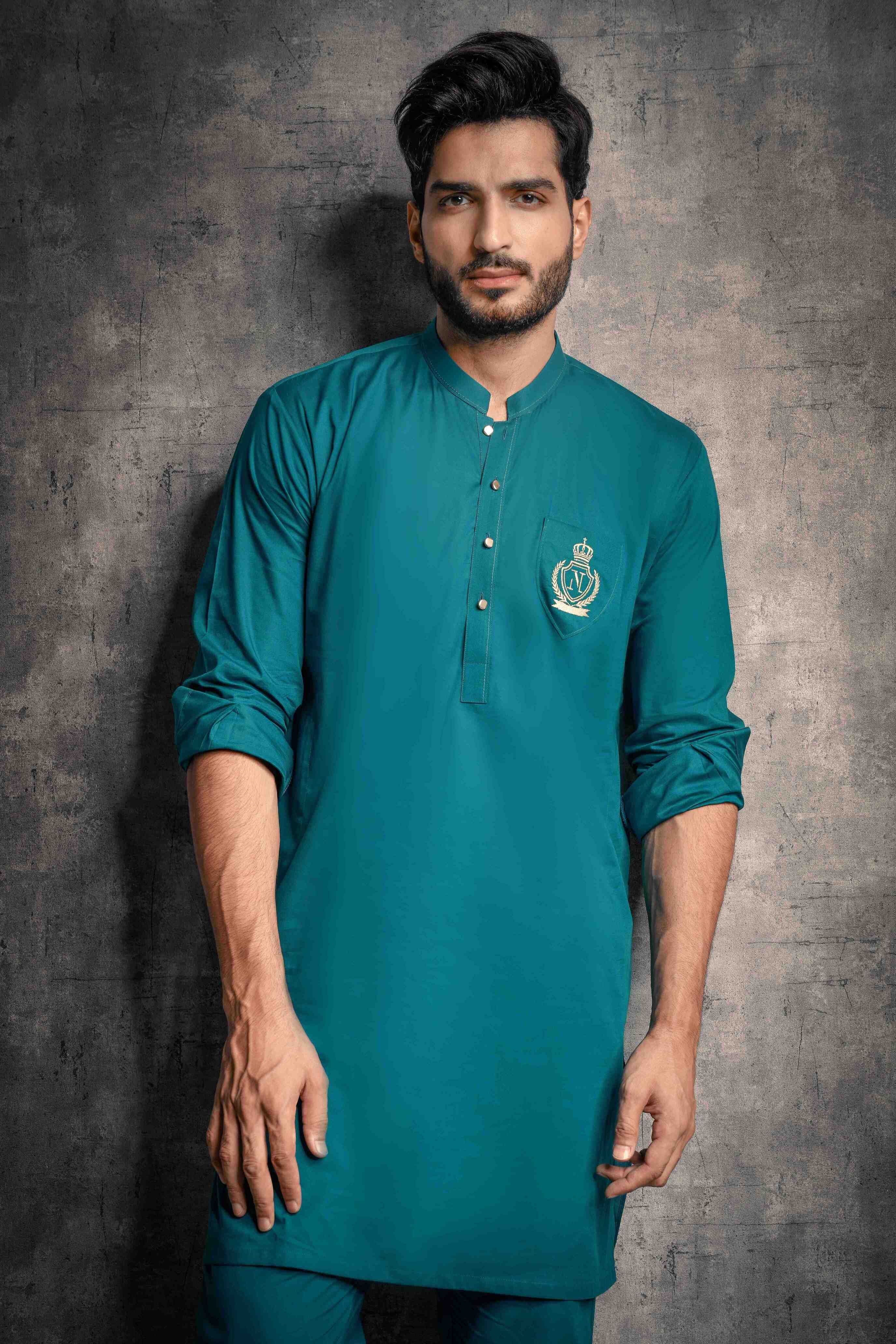 Sea Green Kurta Pajama - C Green Kurta Pajama 