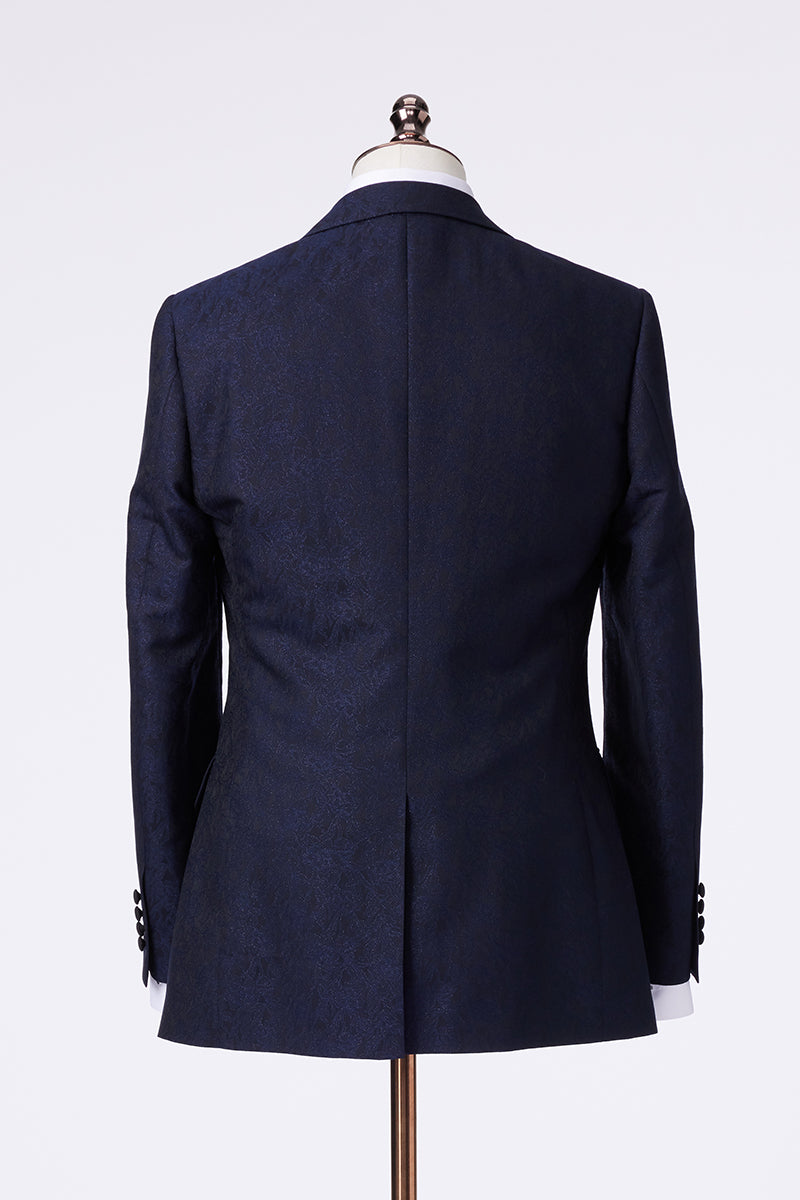 Tuna Blue Party Coat - Blue Tuxedo Pakistan Backside