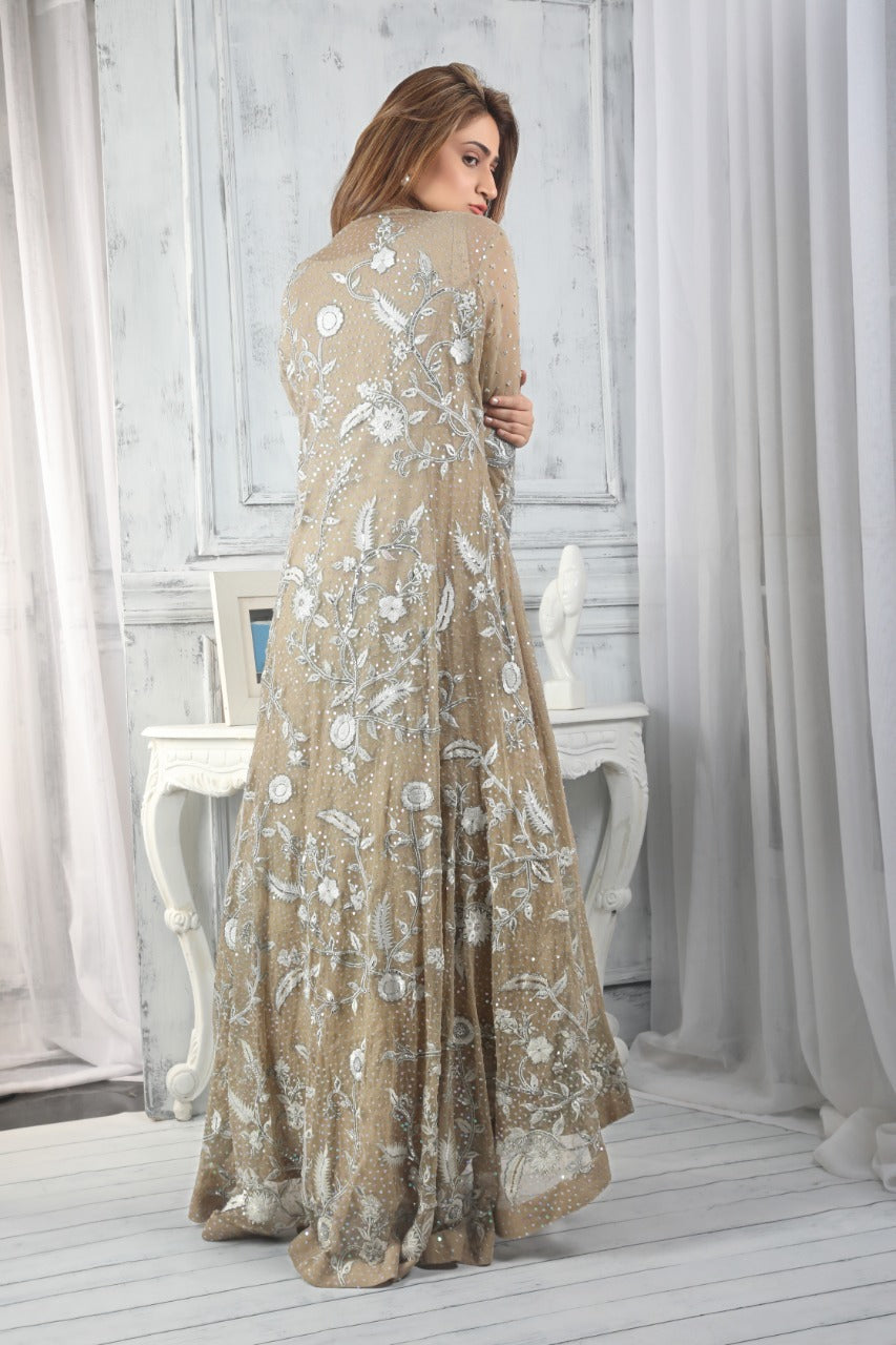 gold Gown with siver embroidery